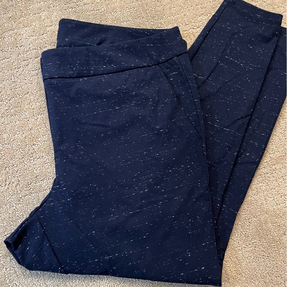 Loft Plus Navy Patterned Leggings - image 1